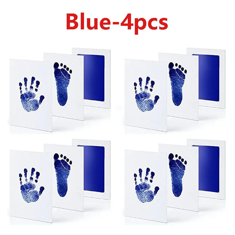Baby Handprint Footprints Ink Pads 2/4pc Safe Non-toxic No-Touch Skin Inkless Inkpad Kit Souvenirs Gifts