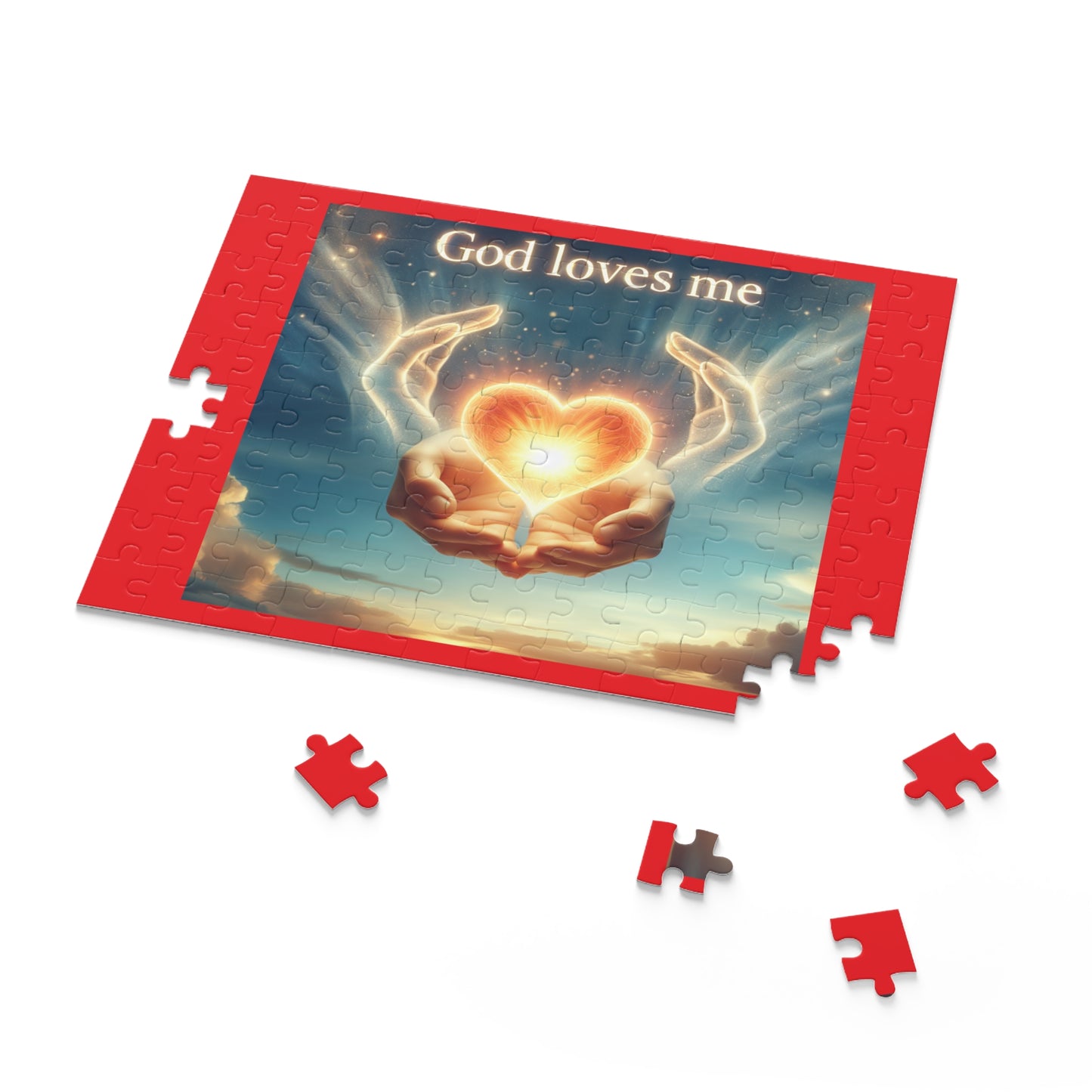 Heartwarming Faith Puzzle - 120, 252, 500-Piece, Inspirational Gift, Family Fun, Spiritual Reflection, God Loves Me Design
