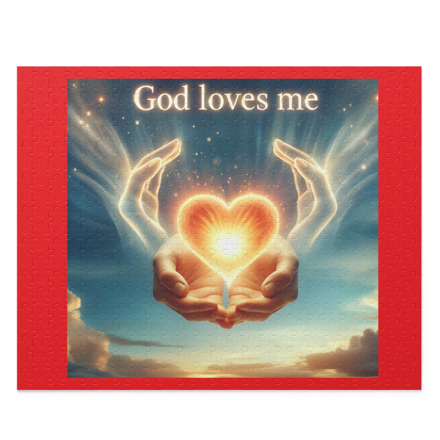 Heartwarming Faith Puzzle - 120, 252, 500-Piece, Inspirational Gift, Family Fun, Spiritual Reflection, God Loves Me Design