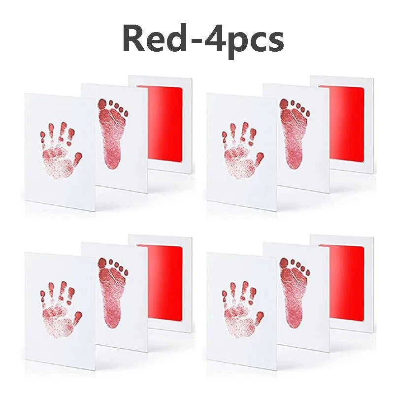 Baby Handprint Footprints Ink Pads 2/4pc Safe Non-toxic No-Touch Skin Inkless Inkpad Kit Souvenirs Gifts