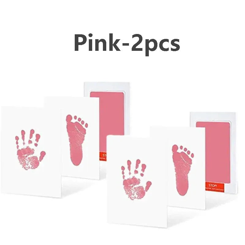 Baby Handprint Footprints Ink Pads 2/4pc Safe Non-toxic No-Touch Skin Inkless Inkpad Kit Souvenirs Gifts