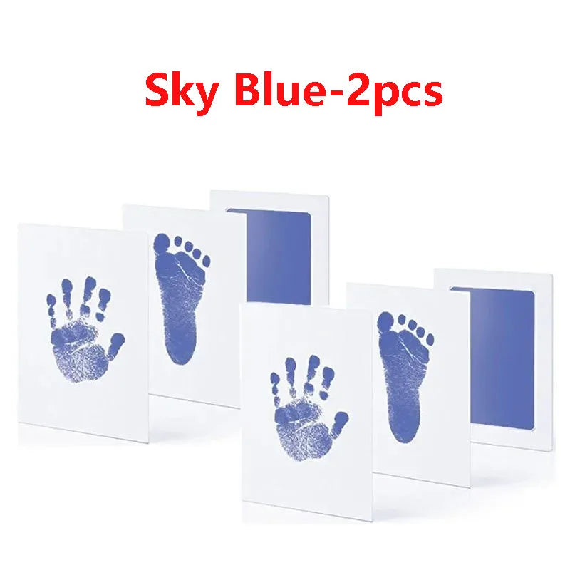 Baby Handprint Footprints Ink Pads 2/4pc Safe Non-toxic No-Touch Skin Inkless Inkpad Kit Souvenirs Gifts