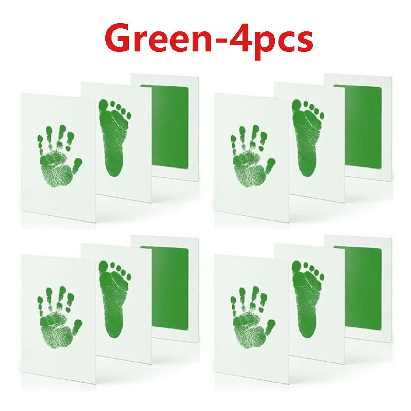Baby Handprint Footprints Ink Pads 2/4pc Safe Non-toxic No-Touch Skin Inkless Inkpad Kit Souvenirs Gifts