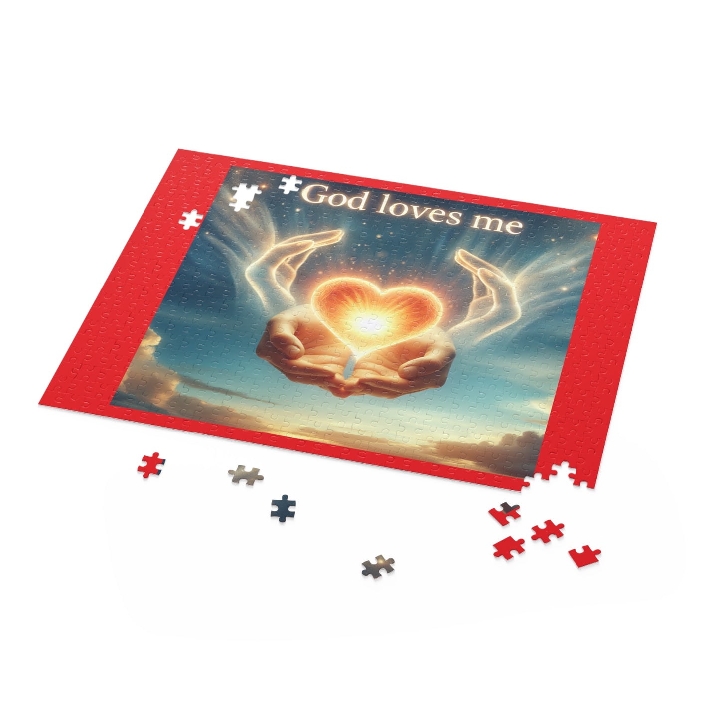 Heartwarming Faith Puzzle - 120, 252, 500-Piece, Inspirational Gift, Family Fun, Spiritual Reflection, God Loves Me Design