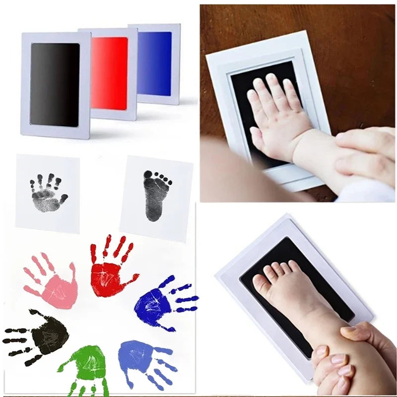 Baby Handprint Footprints Ink Pads 2/4pc Safe Non-toxic No-Touch Skin Inkless Inkpad Kit Souvenirs Gifts