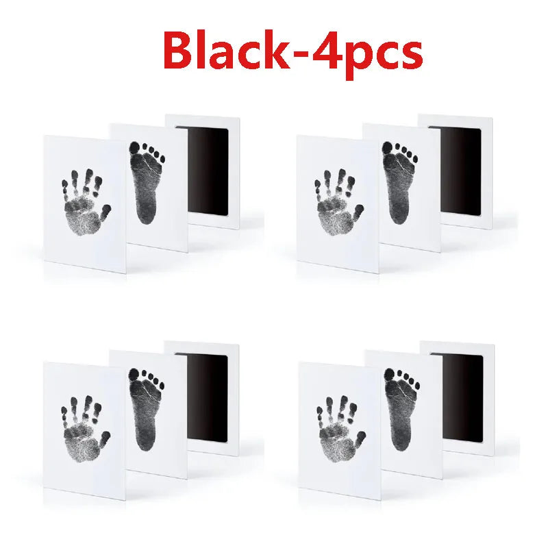 Baby Handprint Footprints Ink Pads 2/4pc Safe Non-toxic No-Touch Skin Inkless Inkpad Kit Souvenirs Gifts