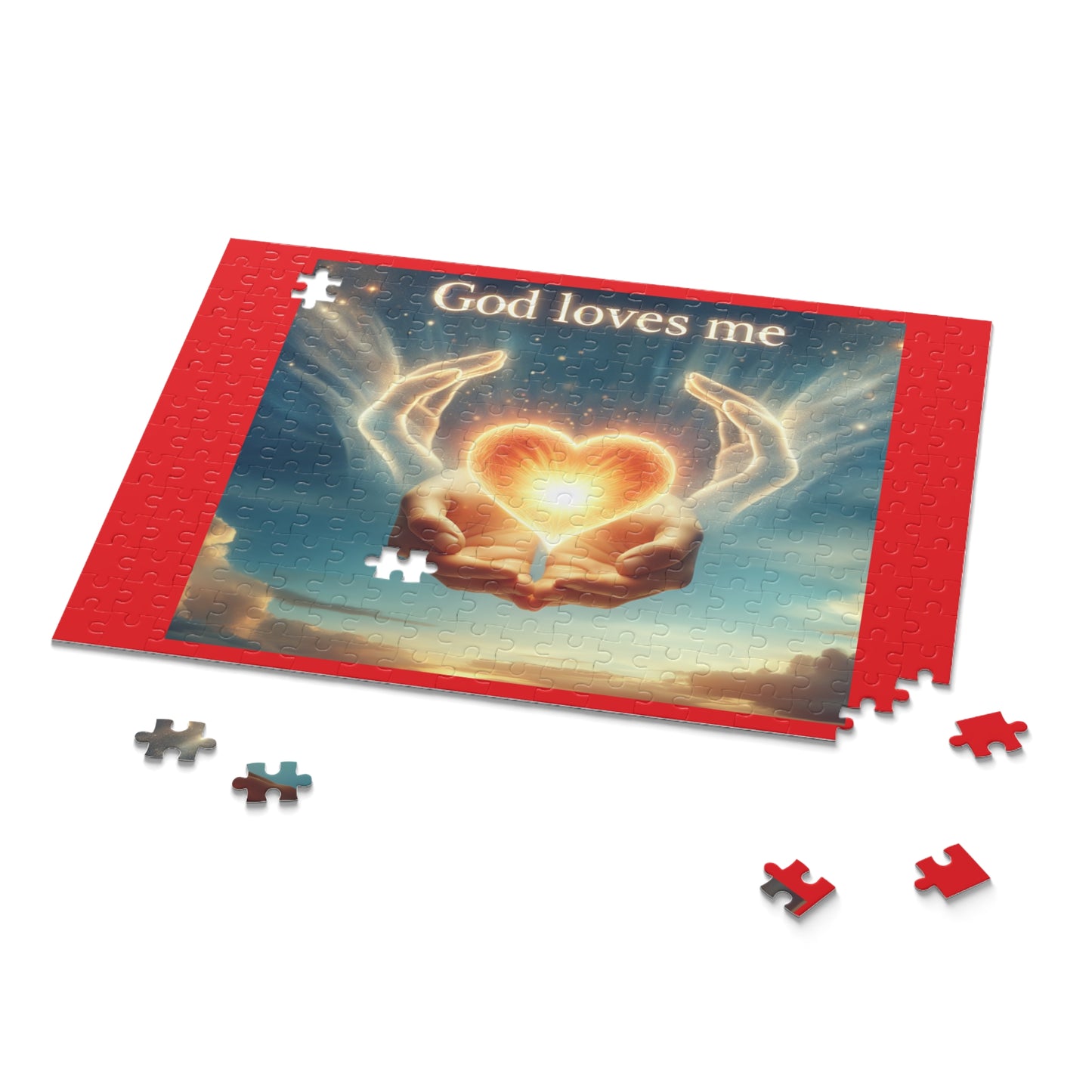 Heartwarming Faith Puzzle - 120, 252, 500-Piece, Inspirational Gift, Family Fun, Spiritual Reflection, God Loves Me Design