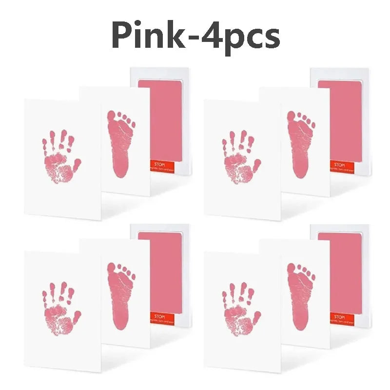 Baby Handprint Footprints Ink Pads 2/4pc Safe Non-toxic No-Touch Skin Inkless Inkpad Kit Souvenirs Gifts
