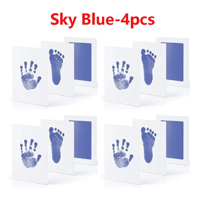 Baby Handprint Footprints Ink Pads 2/4pc Safe Non-toxic No-Touch Skin Inkless Inkpad Kit Souvenirs Gifts