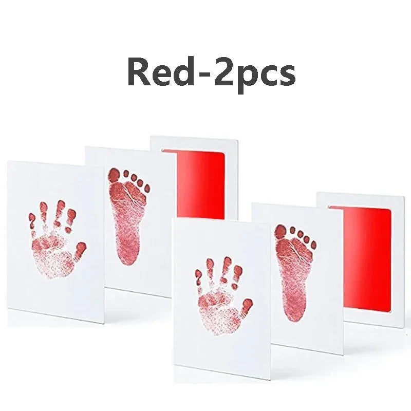 Baby Handprint Footprints Ink Pads 2/4pc Safe Non-toxic No-Touch Skin Inkless Inkpad Kit Souvenirs Gifts