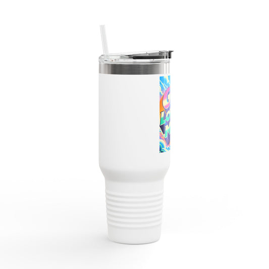 Colorful Insulated Travel Mug, Motivational Drinkware for Travel, Stylish Coffee Cup, Perfect for Gifts and Daily Use, 40oz Tumbler