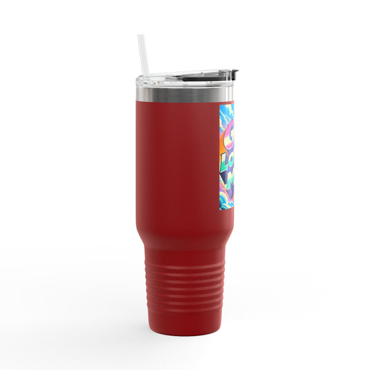 Colorful Insulated Travel Mug, Motivational Drinkware for Travel, Stylish Coffee Cup, Perfect for Gifts and Daily Use, 40oz Tumbler