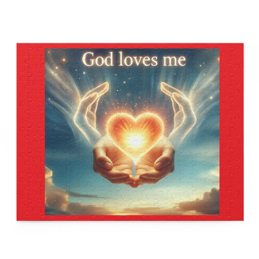 Heartwarming Faith Puzzle - 120, 252, 500-Piece, Inspirational Gift, Family Fun, Spiritual Reflection, God Loves Me Design