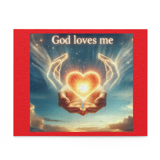 Heartwarming Faith Puzzle - 120, 252, 500-Piece, Inspirational Gift, Family Fun, Spiritual Reflection, God Loves Me Design